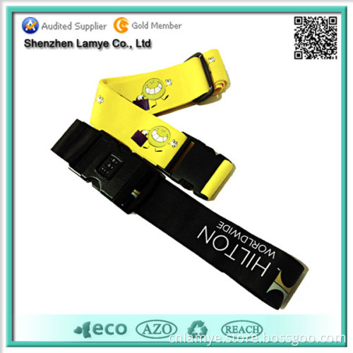 Custom Polyester Travel Luggage Strap with Lock